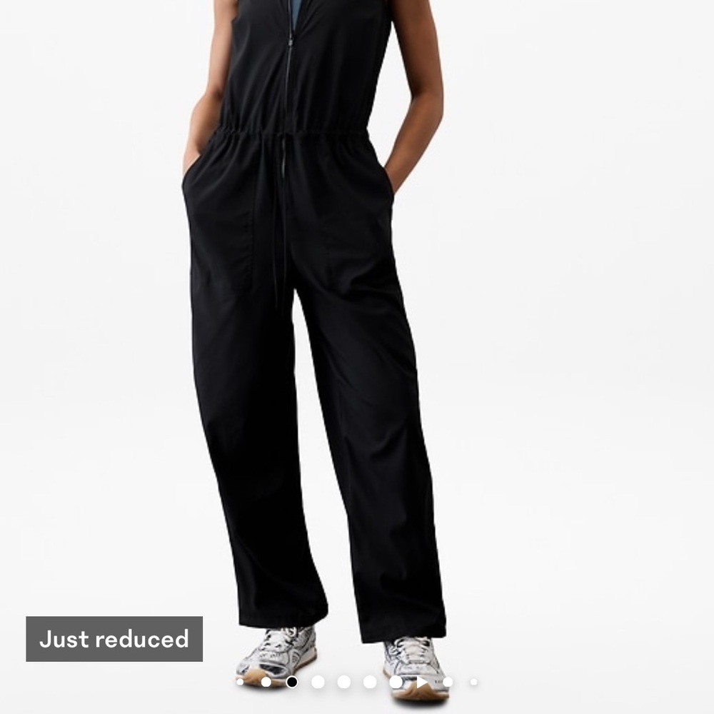 Athleta Black Jumpsuit with Elastic Waist and Ankle-Length Fit